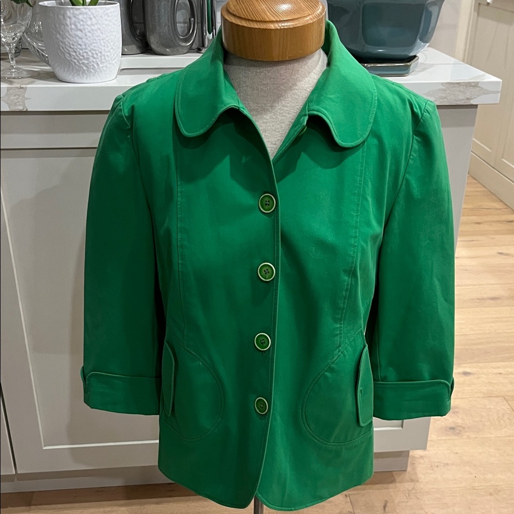 Piazza Sempione spring Green Button-Front Jacket made in Italy 🇮🇹